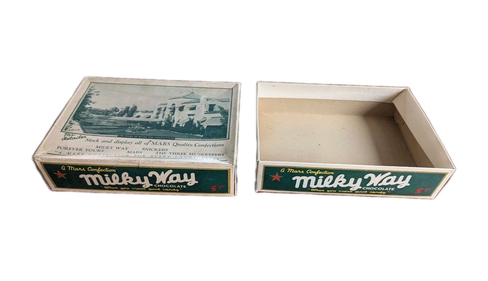 Vintage 1940's Milky Way Candy Box & Lid