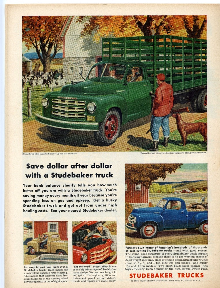 Studebaker pickup color Magazine Ad