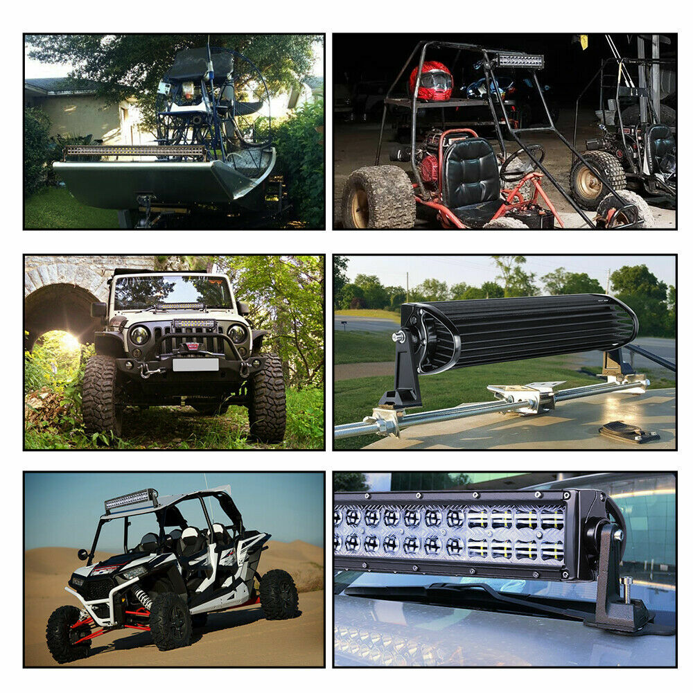 Side Mounting Bracket LED Light Bar Kit Universal Rubber Pad Brackets 2Pcs