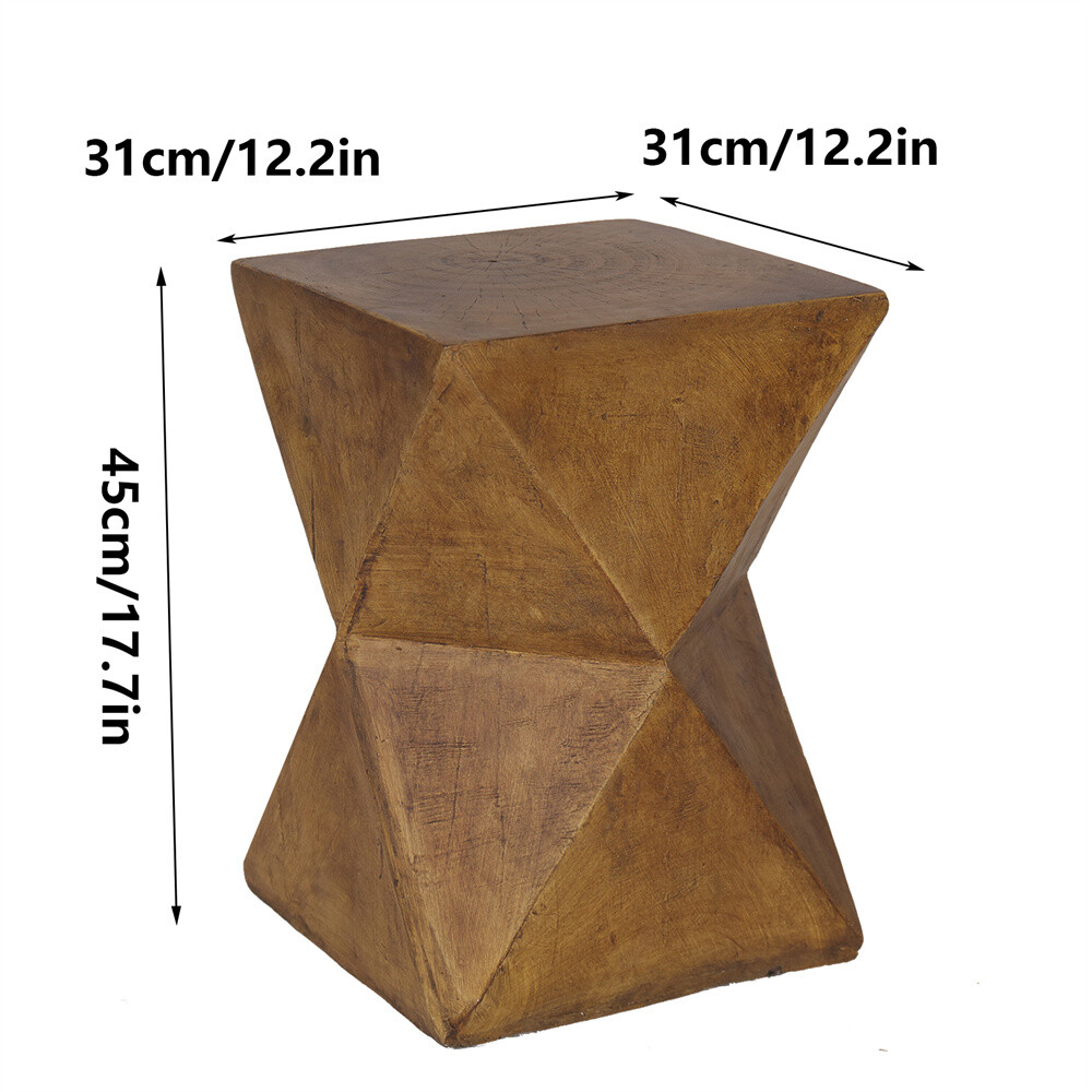 Outdoor Lightweight Concrete Side Table Elegant Geometric Accent Table Handmade