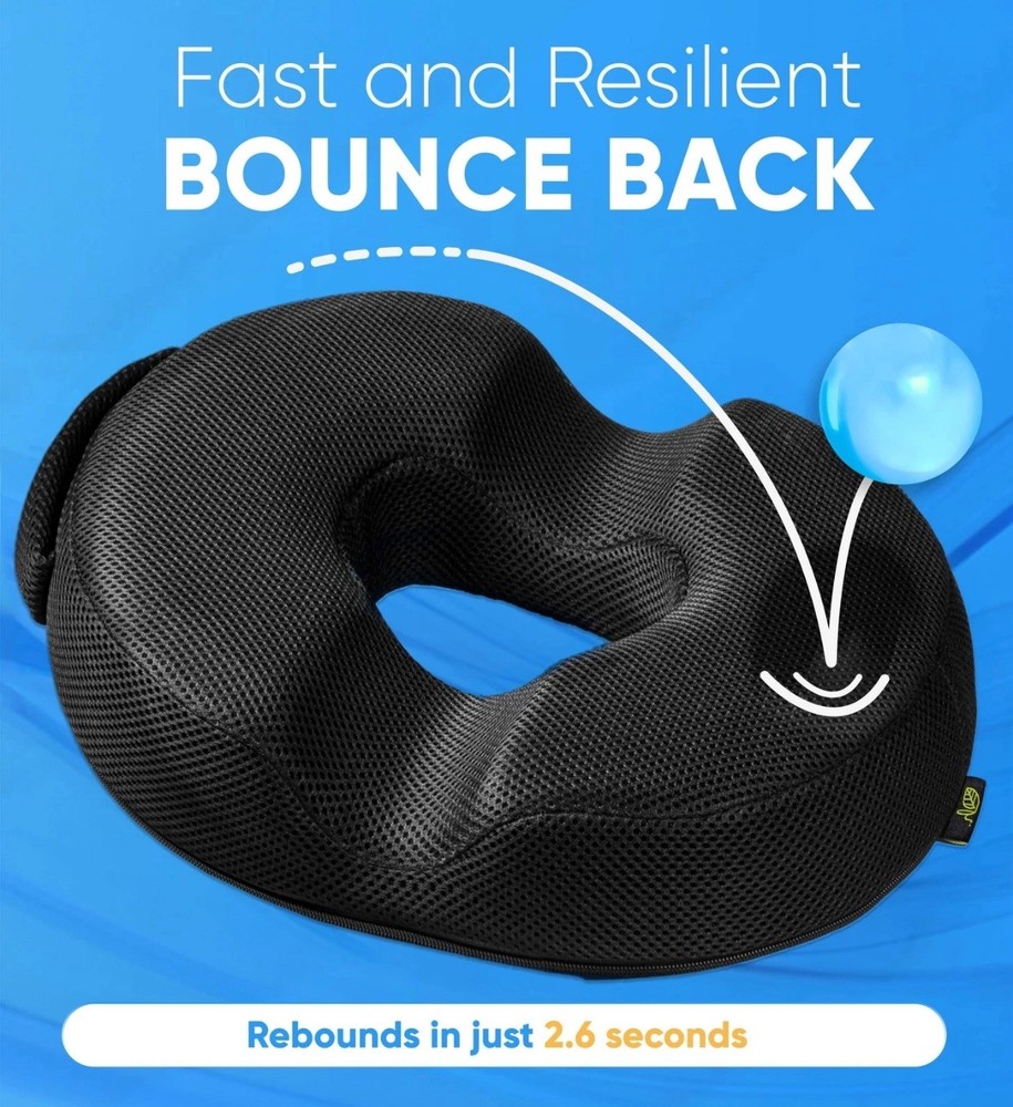 H. Luxury Charcoal Donut Pillow /Tailbone - Sciatica - Back-Pain | Size M