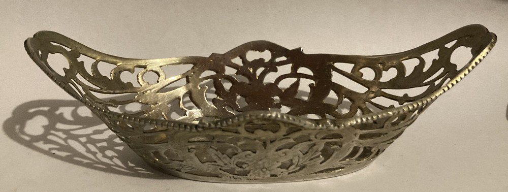 Vintage Germany 800 Silver Basket Pierced Open Work Nuts Candy