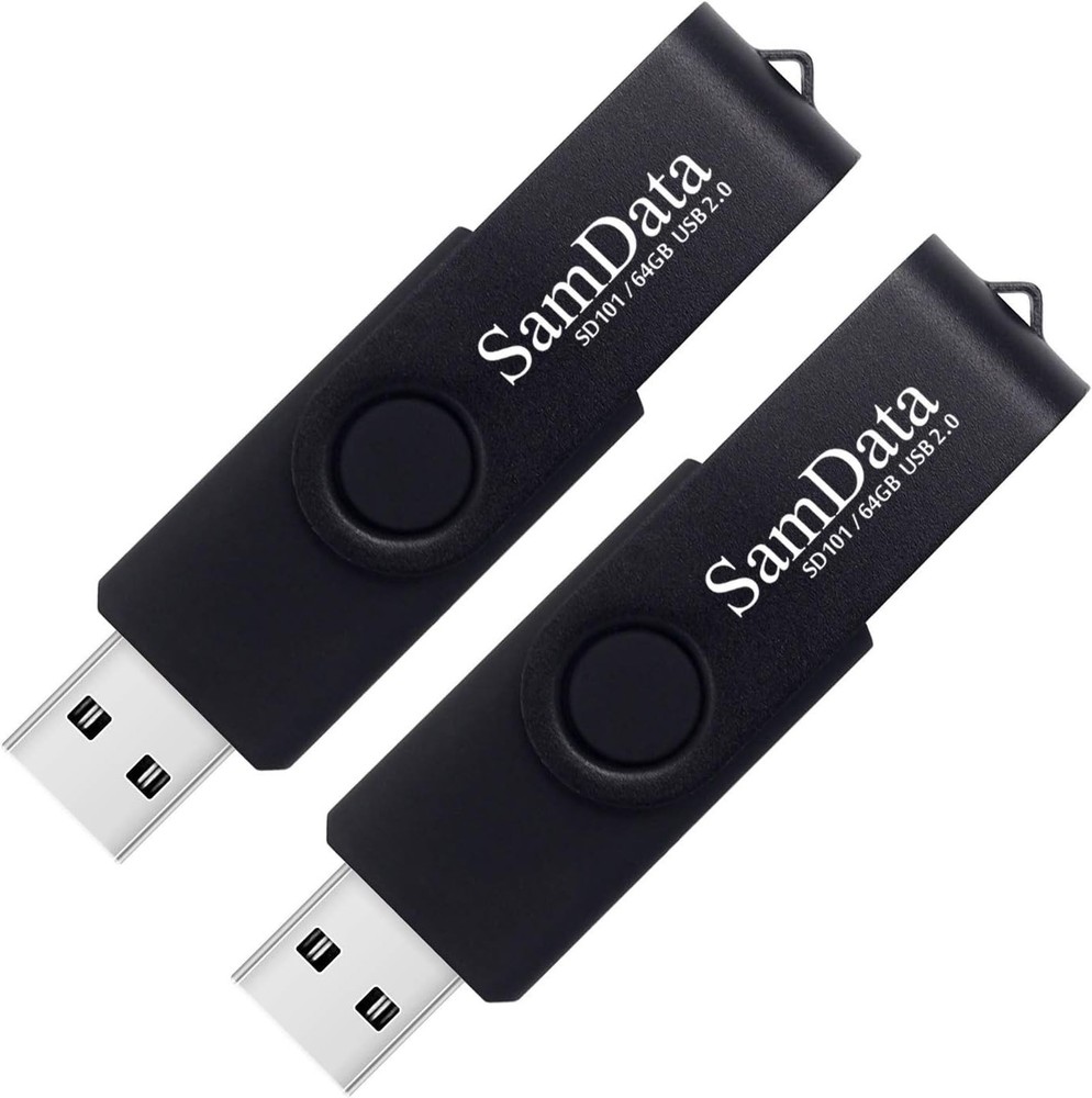 64GB USB 2.0 Flash Drives – 2-Pack with LED Indicator for Fast Storage