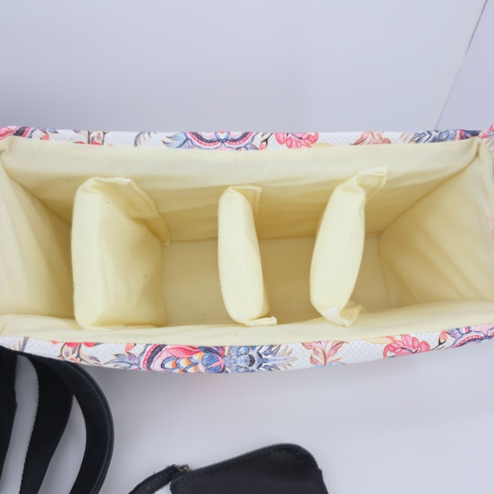 Epiphanie Leather Camera Bag Black, Removable Sections Multipocket w Strap