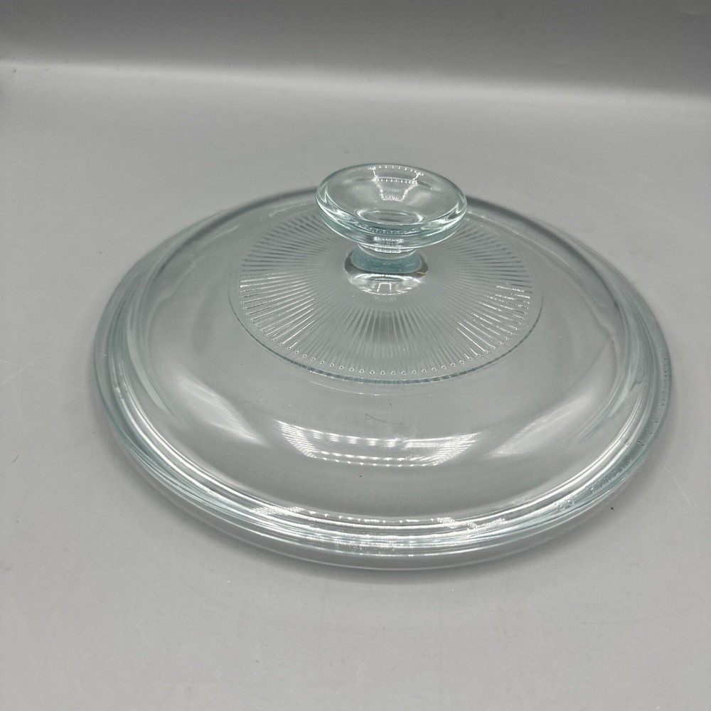 Vintage Pyrex Clear Casserole Lid 65C Replacement 7.75" Knob Handle Ribbed
