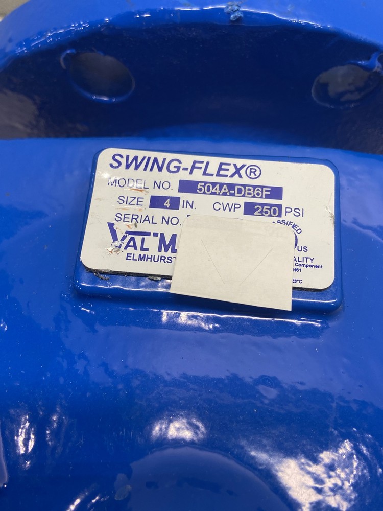 Val-Matic Swing-Flex Check Valve 4" 250 CWP Blue 504A-DB6F