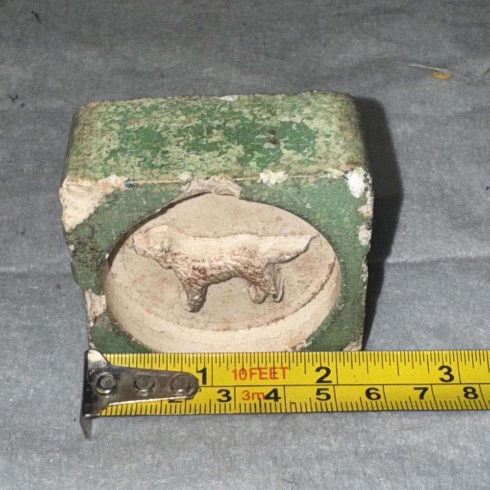 Vintage Square Thick Tile With Embossed Dog