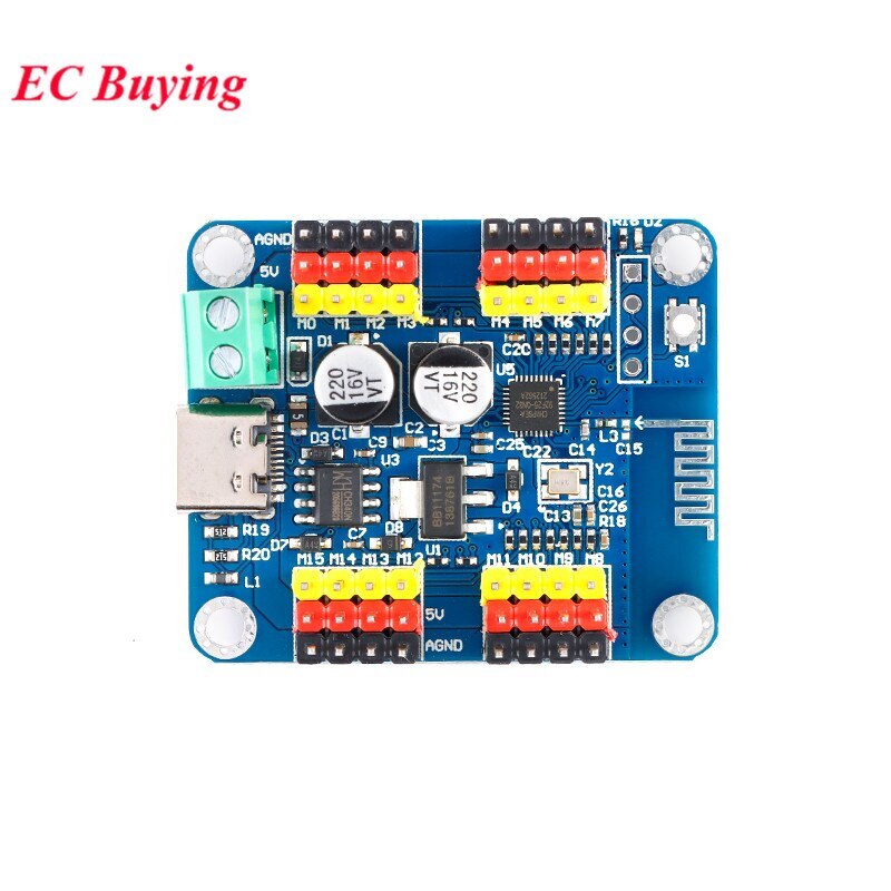 16 Channels Servo Motor Controller Driver Board Smart Car Robot MCU Software