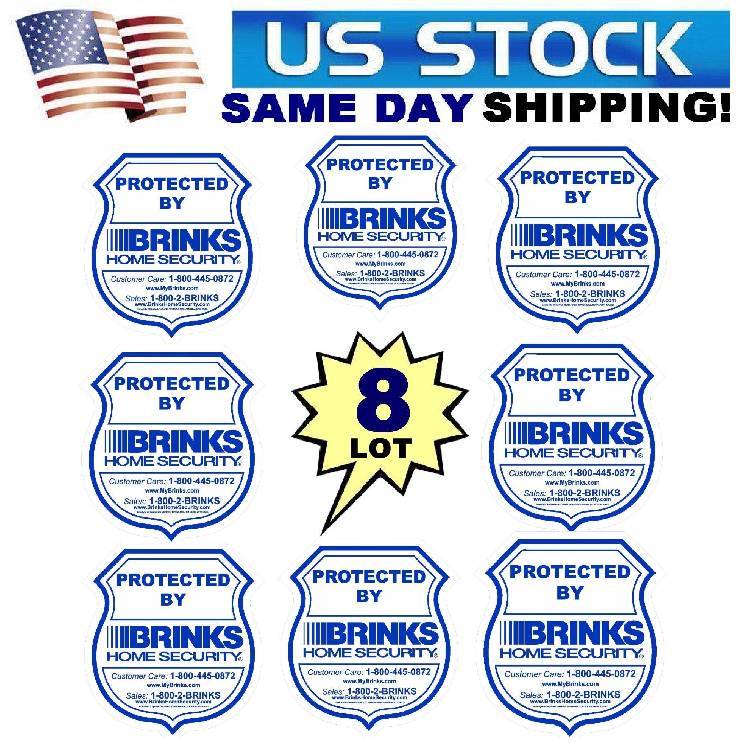8 BRINKS home store security alarm system door window decals stickers