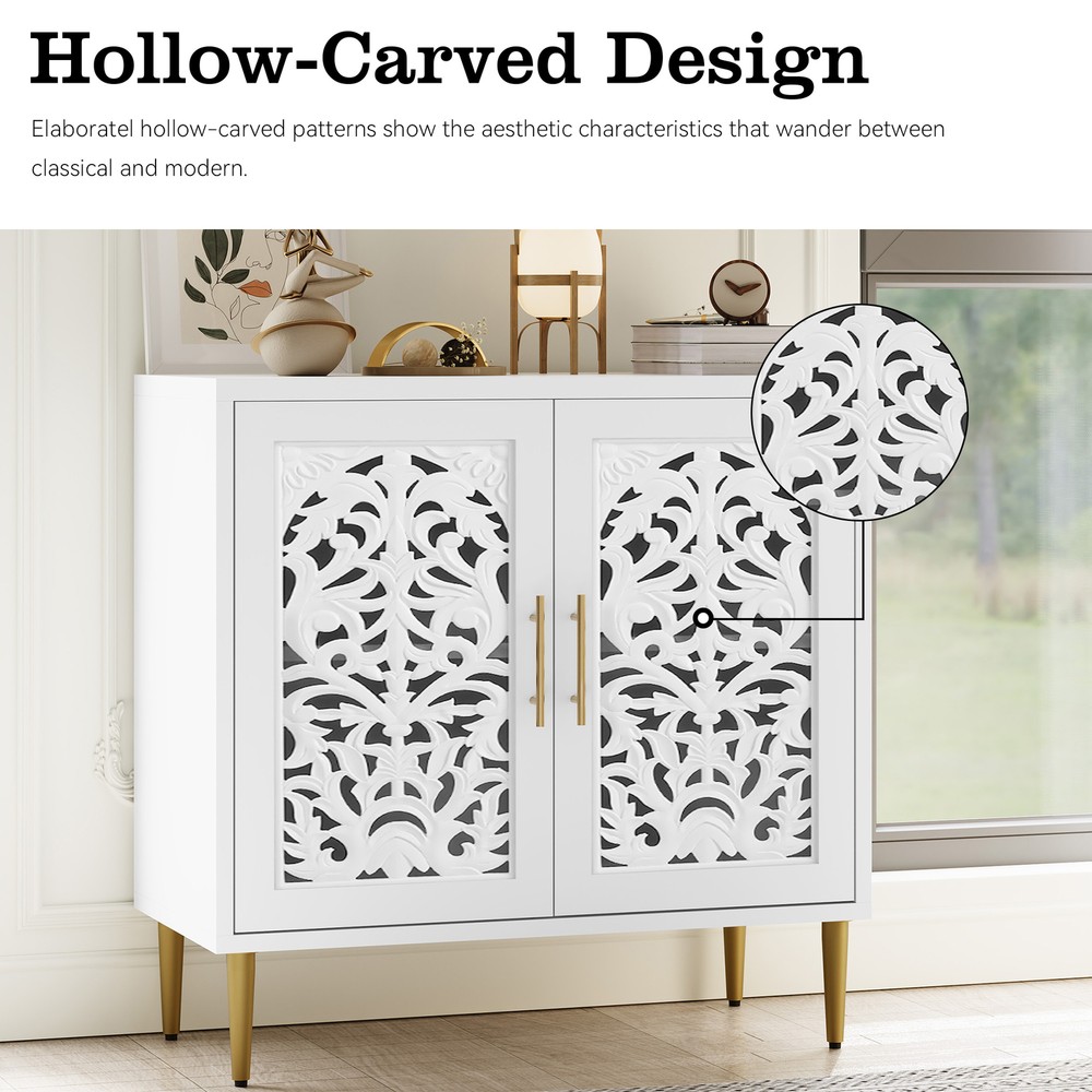 Accent Storage Cabinet with Doors Buffet Sideboard Entryway Vintage Cabinet US