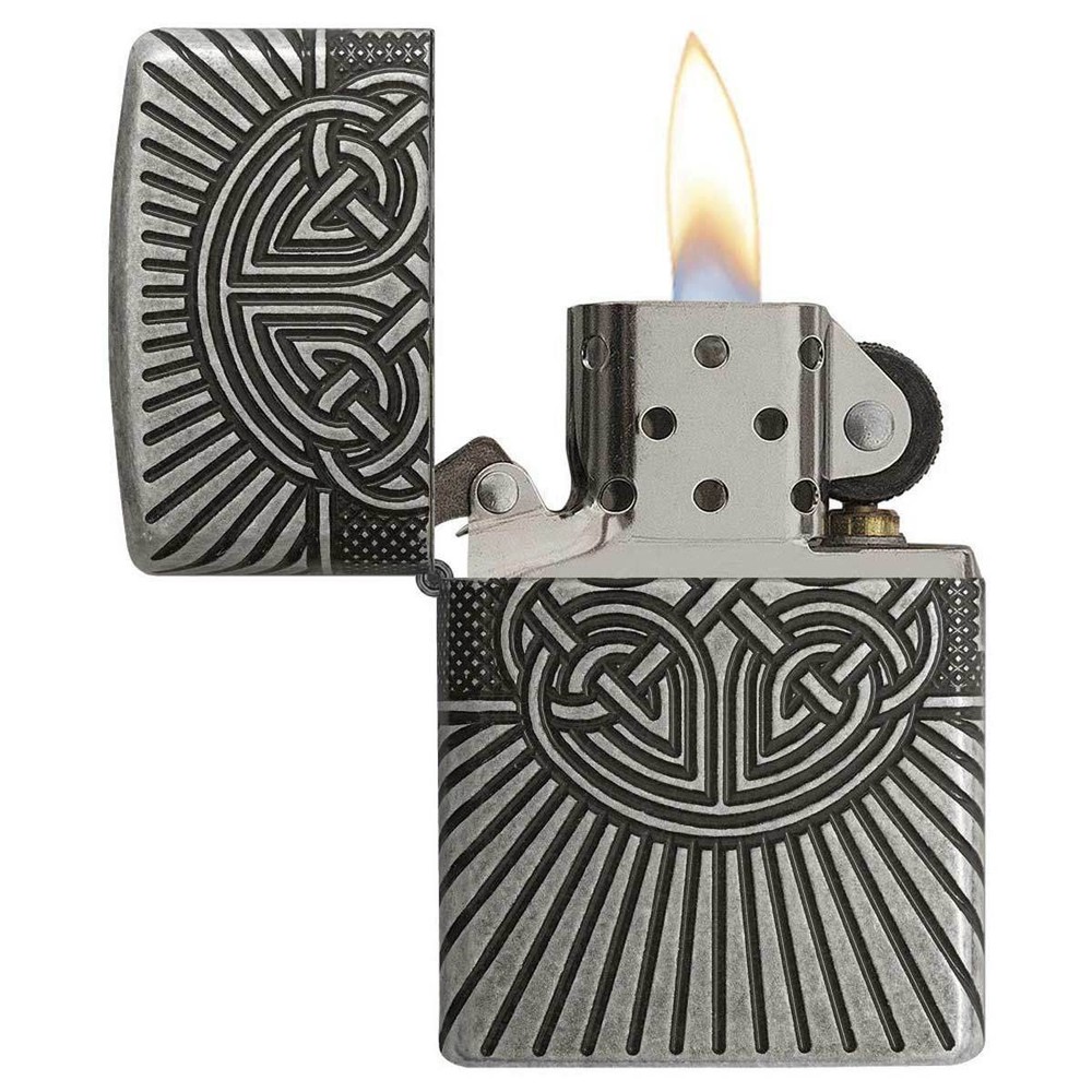 Zippo Windproof Lighter Armor Celtic Cross Design Antique Silver (29667)