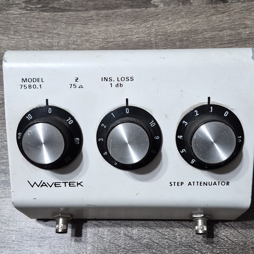 Wavetek 7580.1 Step Attenuator 75 Ohm 1dB Insertion Loss 1dB Attenuation Range