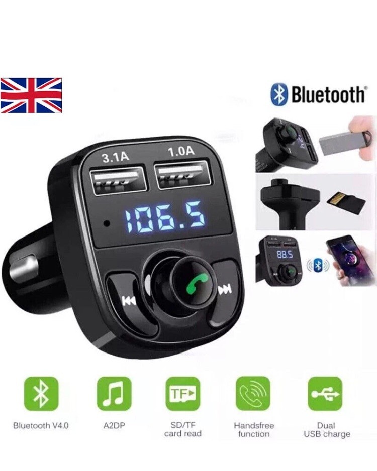 Hands Free Wireless Bluetooth Phone Transmitter Car MP3 Player FM Mobile 00