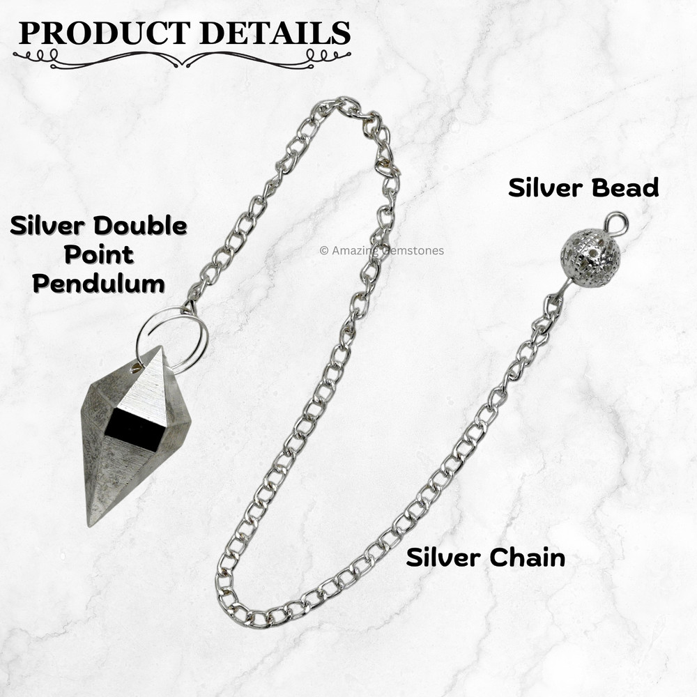 Metal Silver Double Point Cone Steel Copper Pendulum for Divination