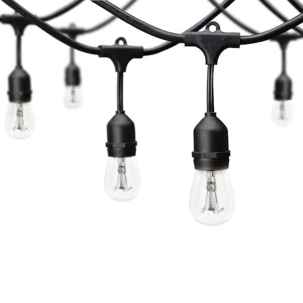 Hampton Bay 24 ft. 12-Light Indoor/Outdoor Edison Bulb String Lights Plug In