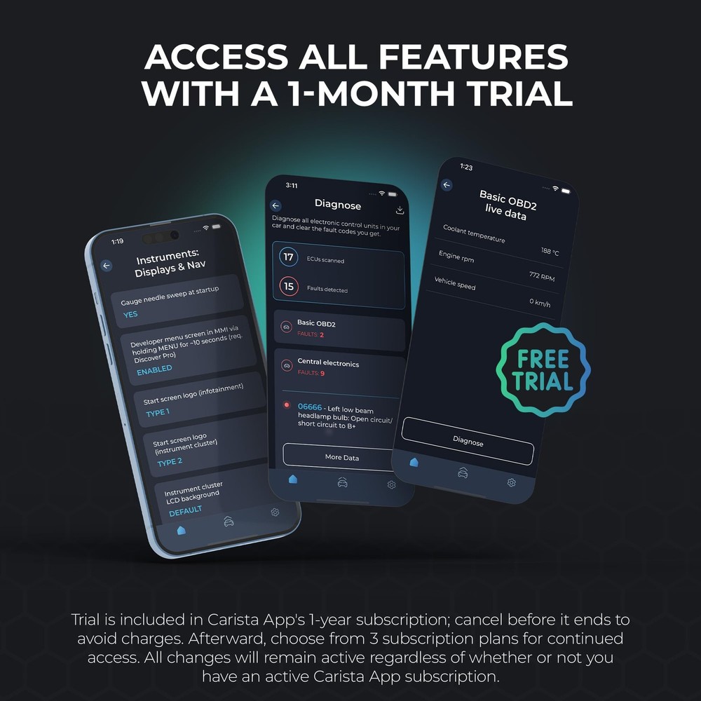 Carista EVO - Bluetooth OBD2 Scanner - Car Diagnostic Tool & Code Black