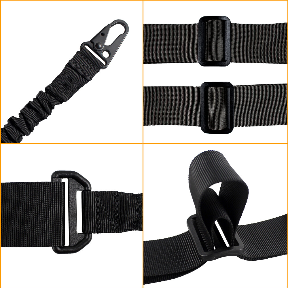 Tactical 2 Points Bungee Rifle Sling Length Adjustable with Shoulder Strap Pad