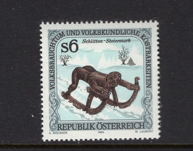 Austria 1994 FOLKLORE, SLED, STEIERMARK  SC 1634 MNH