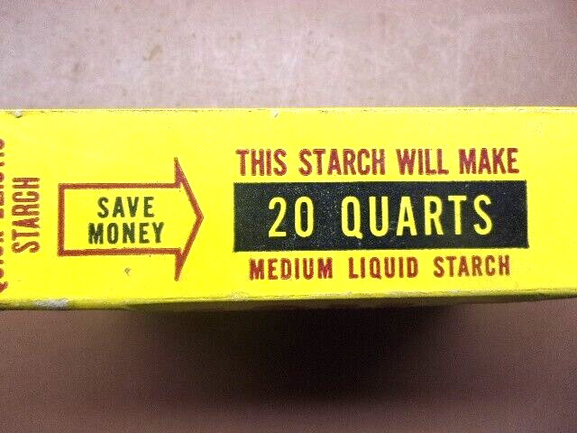 Vintage A.E. STALEY Quick Elastic Starch Unopened 12 Oz. Box Gr8 Advertising!