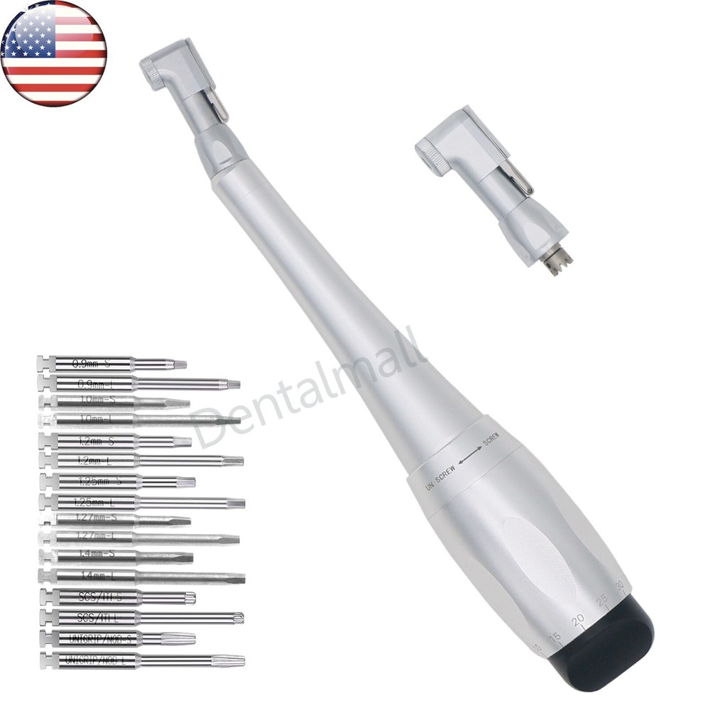 US Dental SD Screw Driver Handle Tool Hand Driver Kit 16Pcs Drivers Short & Long