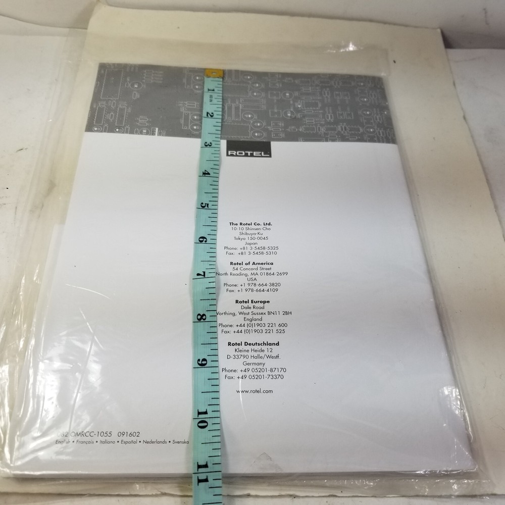 Rotel RCC-1055 CD Changer Owners Manual