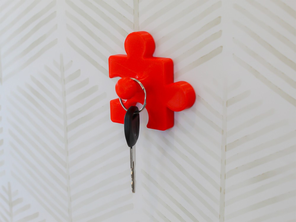Puzzle Key Holder – 3D Printed Wall Organizer for Keys