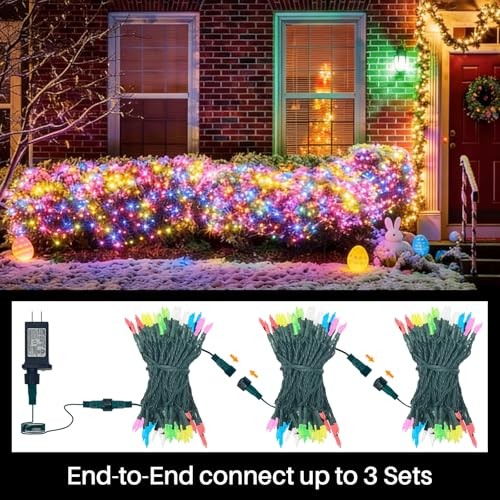 Pastel Easter Lights String Christmas Mini Light, 32.5FT 100 LED Multicolor