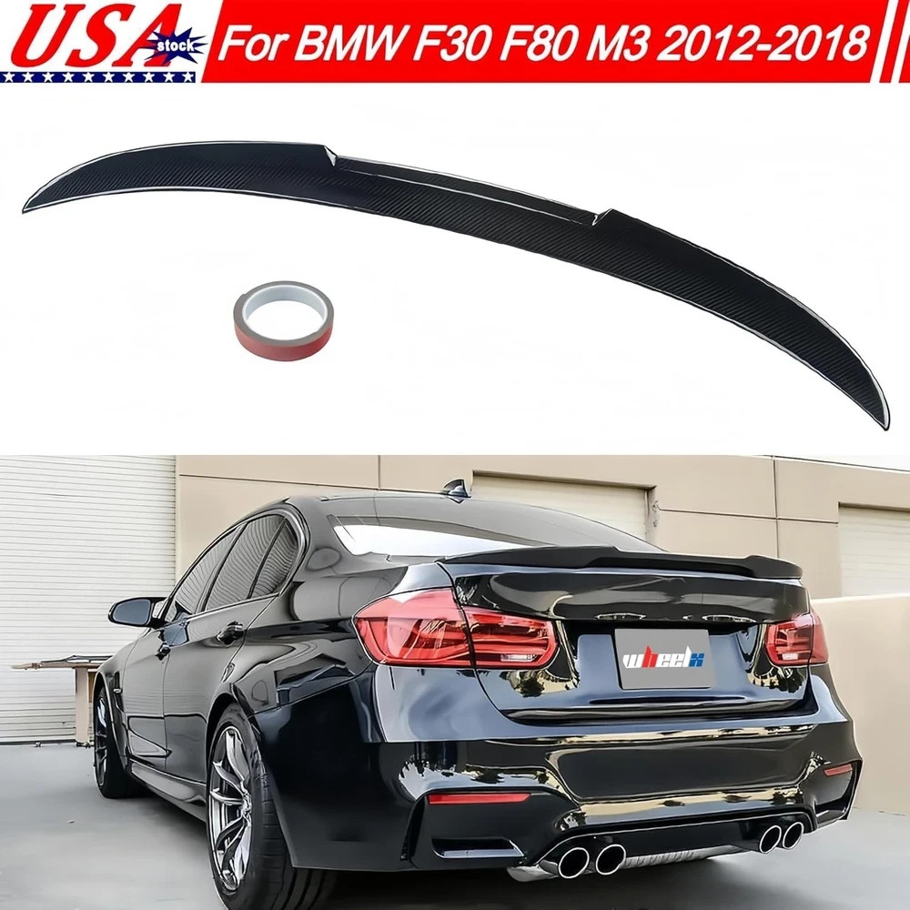 Rear Trunk Spoiler Compatible with 2012-2018 3 Series & Carbon Fiber Pattern