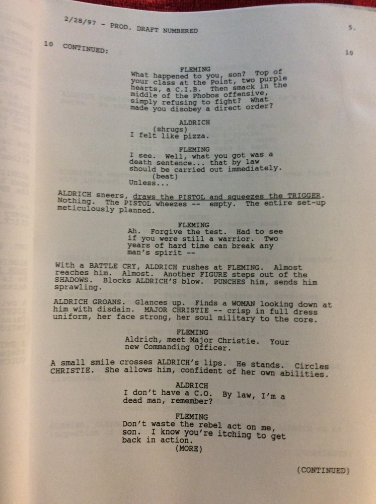 ORIGINAL SCRIPT LEGION PARKER STEVENSON COREY FELDMAN RICK SPRINGFIELD RARE