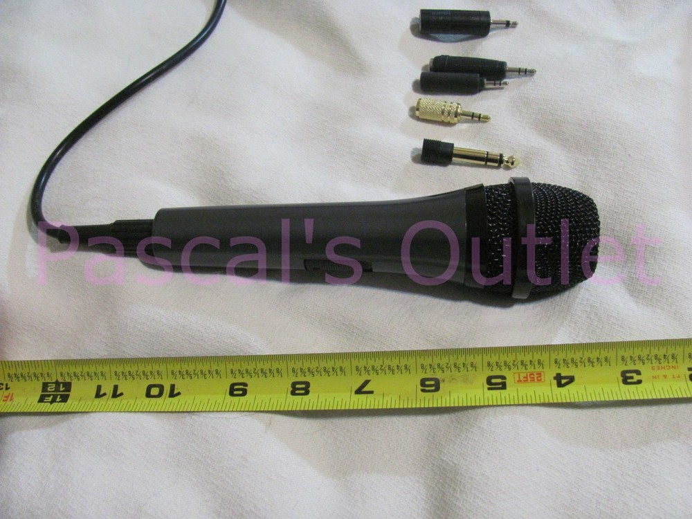 High Grade Low Noise 10-ft Wired Microphone ON-OFF Switch plus assorted Adapters
