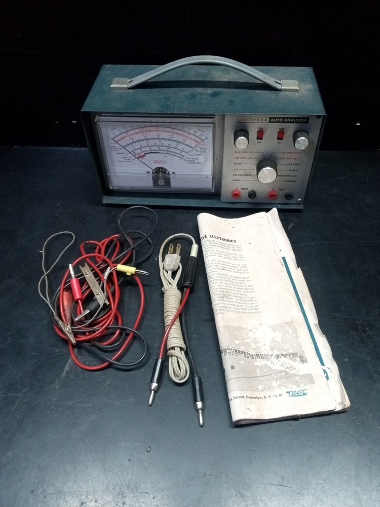 EICO Model 888 Vintage Auto Analyzer Universal Engine Analyzer Meter With Leads