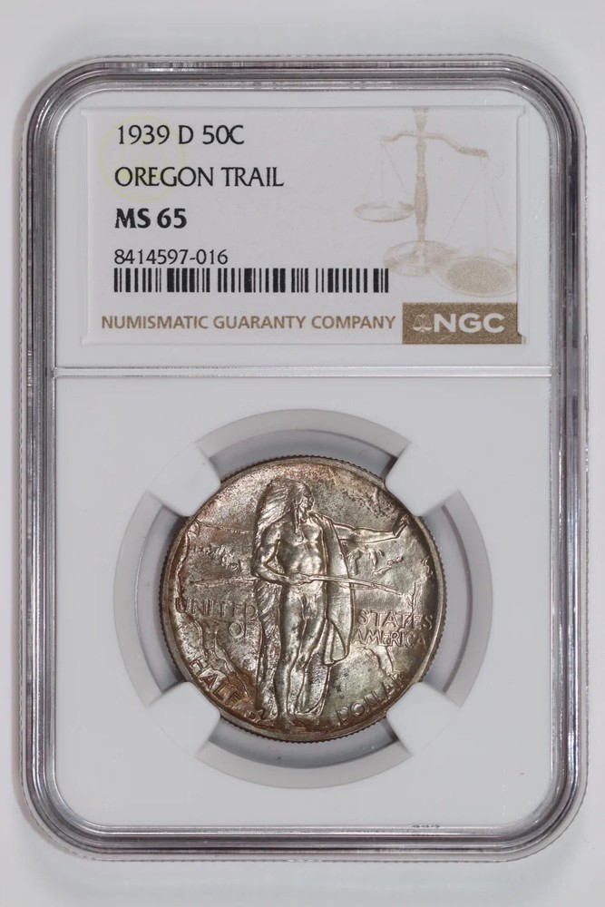 1939-D OREGON COMMEMORATIVE HALF DOLLAR NGC MS65