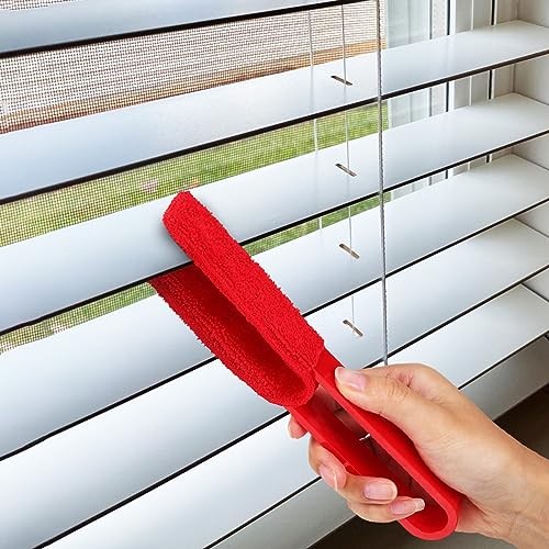 4 Pack Blinds Duster, Window Blind Cleaner Duster Brush with Microfiber