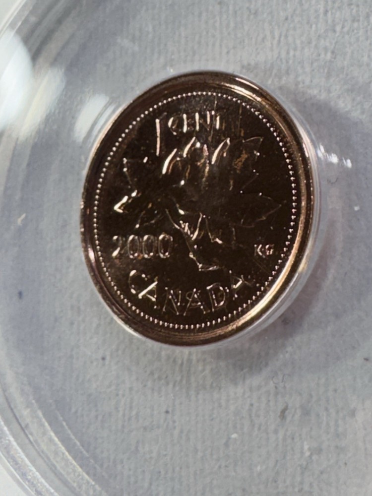 2000-W Canada 1 Cent Graded MS 68 RD by ANACS