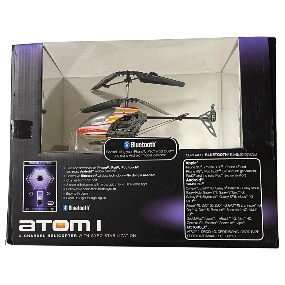 Propel RC Atom 1 Helicopter with Gyro Stabilization and Bluetooth Control