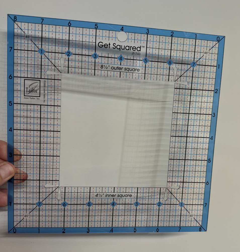 Get Squared Quilter's Template Outer Square 8 1/2" Inner Square 4 1/2"
