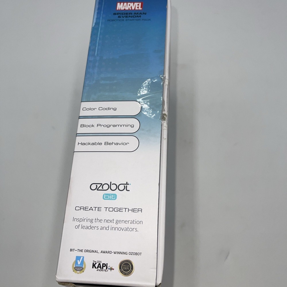 OZOBOT Bit Marvel Spider-Man & Venom Skins Robotics Starter Pack -Pre-Owned