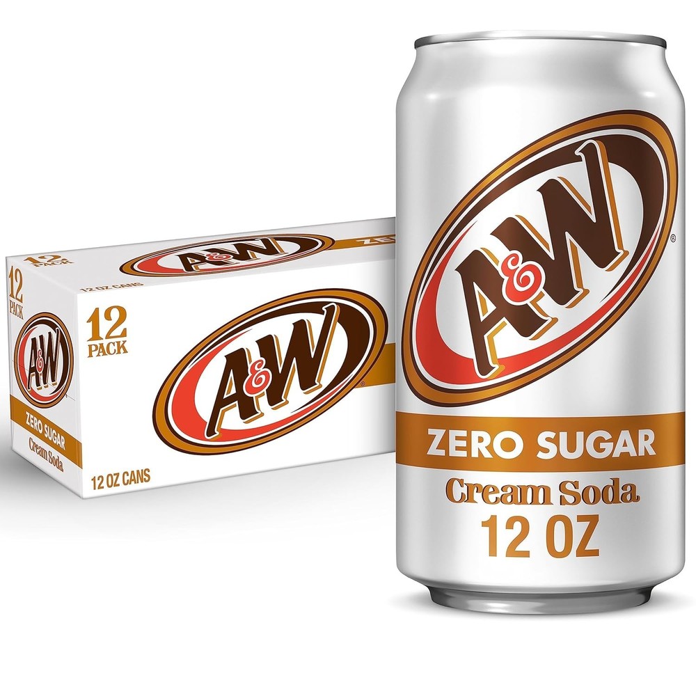 A&W Cream Soda Zero Sugar, 12 fl oz cans, 12 pack