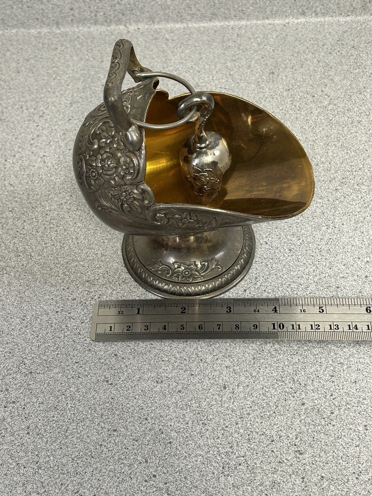 Vintage Silver-Plated Sugar Scuttle with Scoop