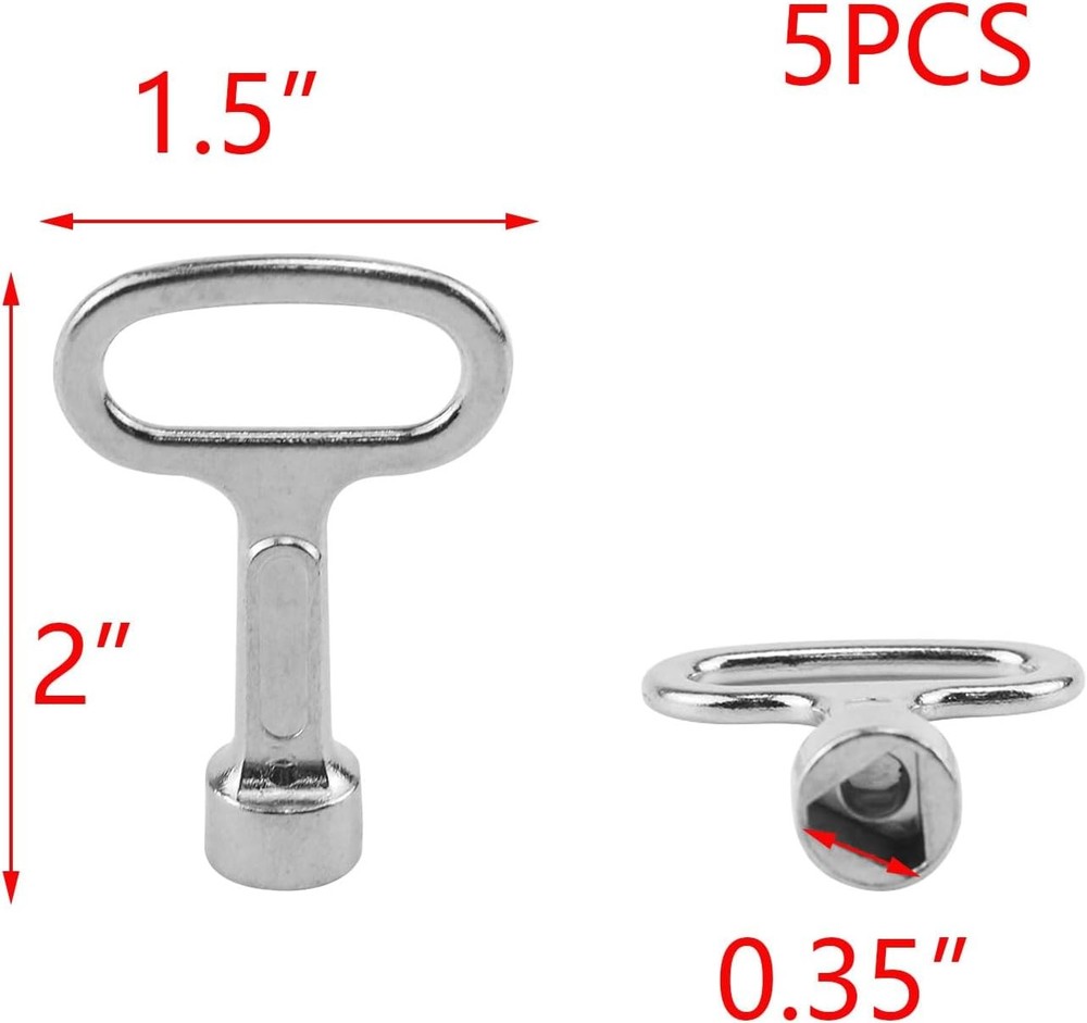 T Tulead Triangular Socket Key Triangle Cabinet Triangle,2"×1.5", Silver