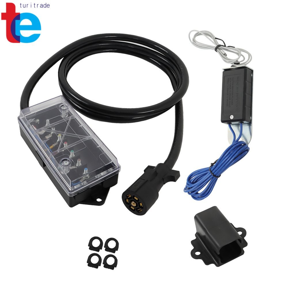8 Ft Trailer Cord 7 Way Plug Inline Junction Box Wiring Harness Kit