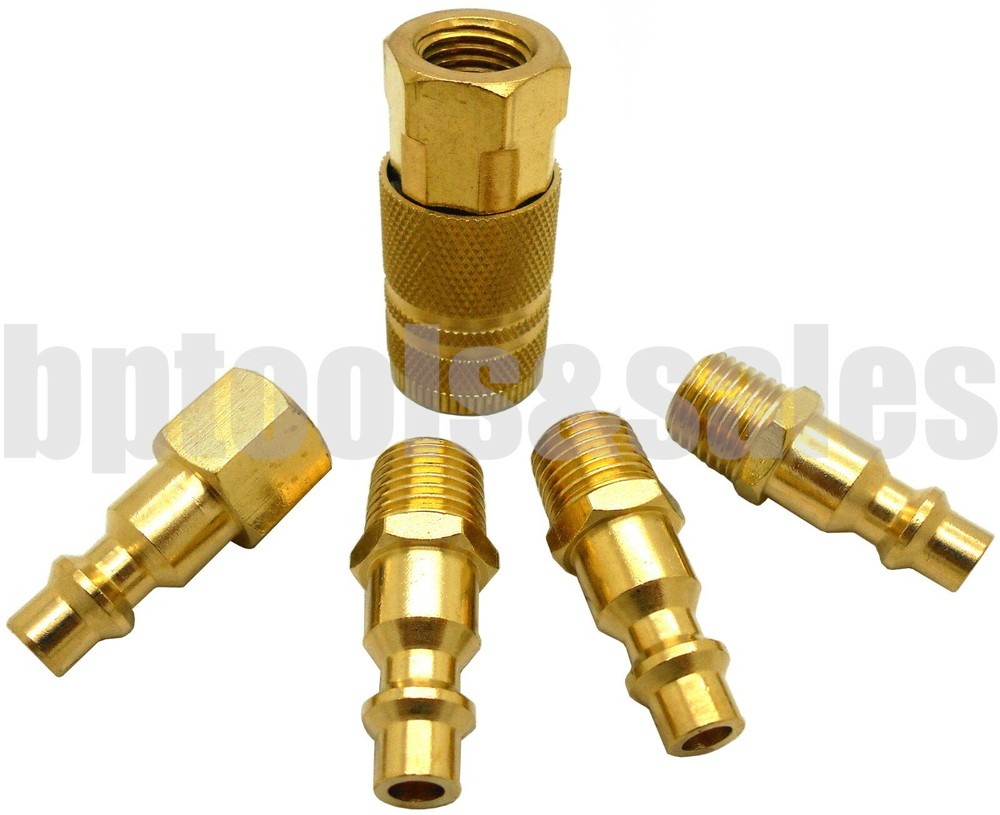 5 Pc Brass Coupler Quick Connect Coupler Set Air Compressor Hose NEW