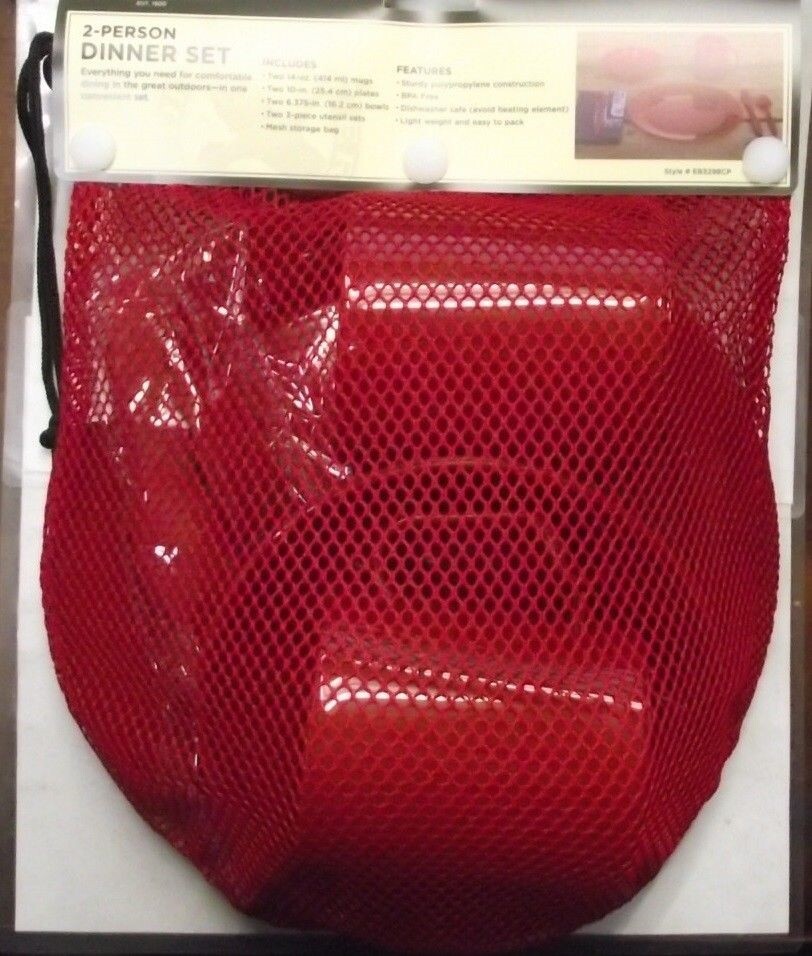 Eddie Bauer EB3298CP 2 Person Camping Dinner Set Red