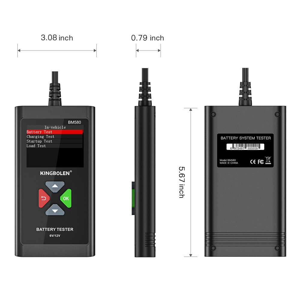 Battery Tester 12V Car Load Analyzer Charging Cranking Test Scan Tool 2000CCA