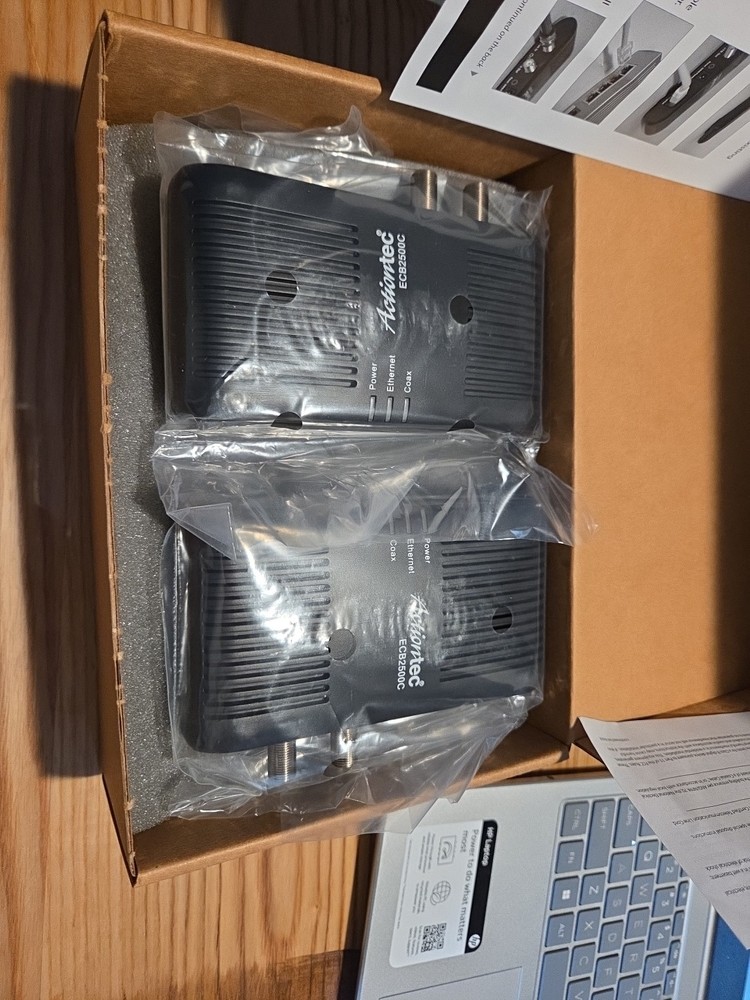 Actiontec ECB2500C Ethernet Network COAX Adapter Kit Homes Without MoCA Routers