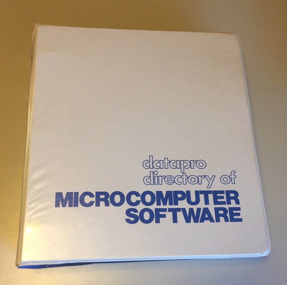 Vintage 1982 DATAPRO Directory Of Microcomputer Software Binder 1 & 2