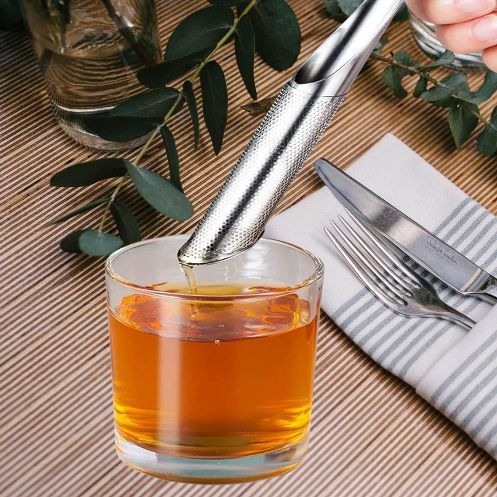 2PCS Stainless Steel Tea Infuser Filter with Hook Handle Loose Leaf Tea Strainer