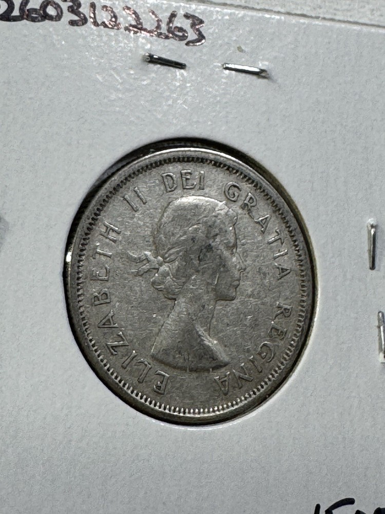 1963 Canada 25 Cents Silver Coin Cleaned