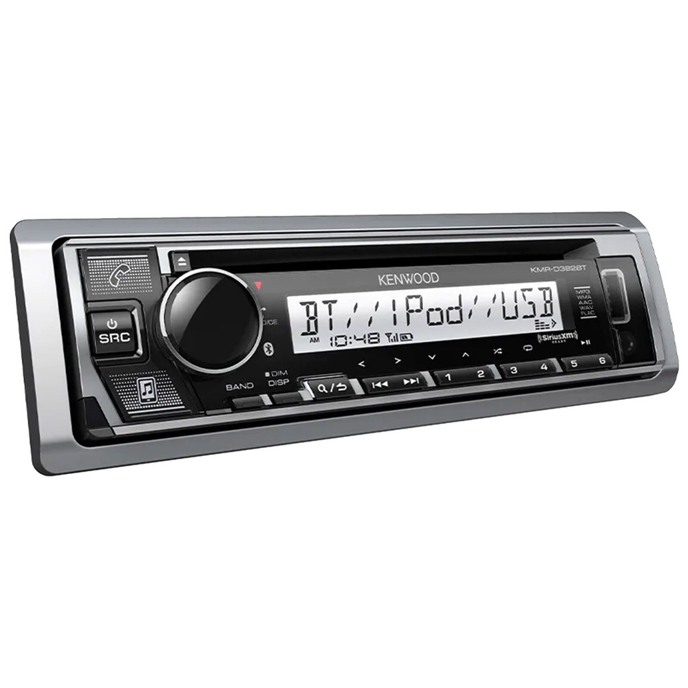 Single DIN Marine Bluetooth CD Receiver, 98-2013 Harley Single DIN Install Kit