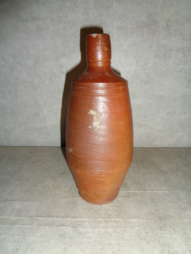 Antique Clay Stoneware Ginger Beer Ale Unmarked Bottle ###